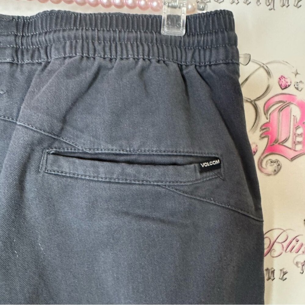 Volcom Charcoal Jogger Pants pockets tie up waist grey navy black - Picture 5 of 6